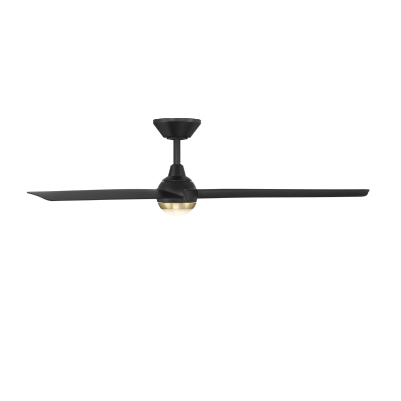 Modern Forms FR-W2503-54L Pisces 54" Outdoor Ceiling Fan with LED Light Kit - Soft Brass with Matte Black Blades
