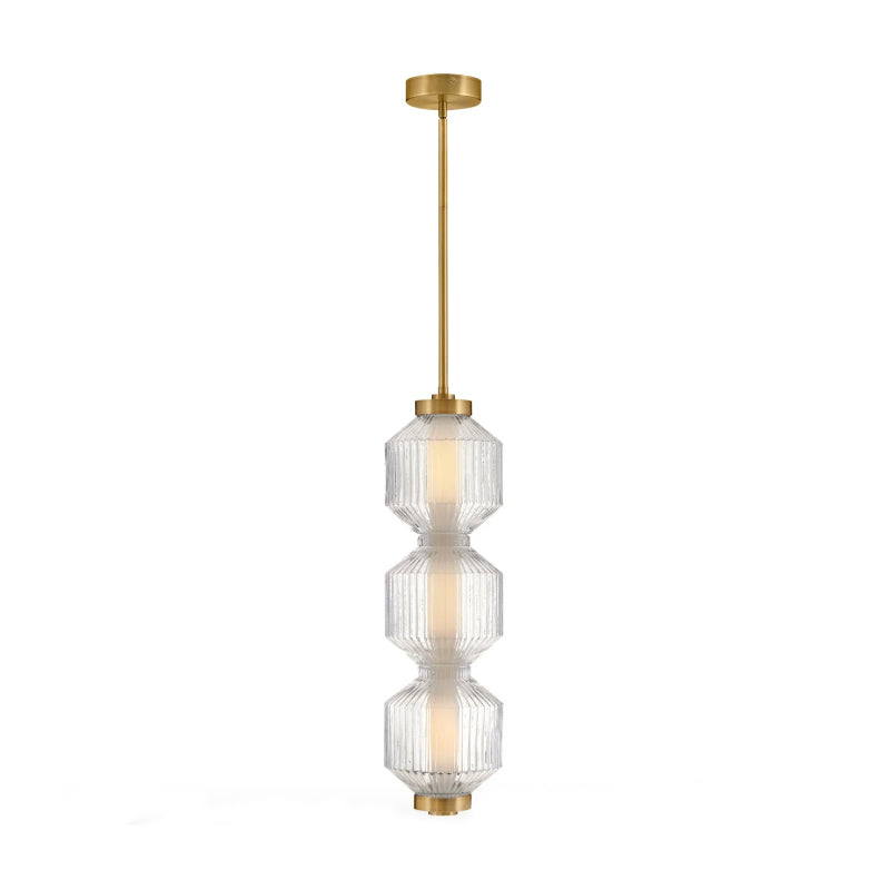 Fredrick Ramond FR41467 Reign 8" LED Convertible Pendant - Lacquered Brass