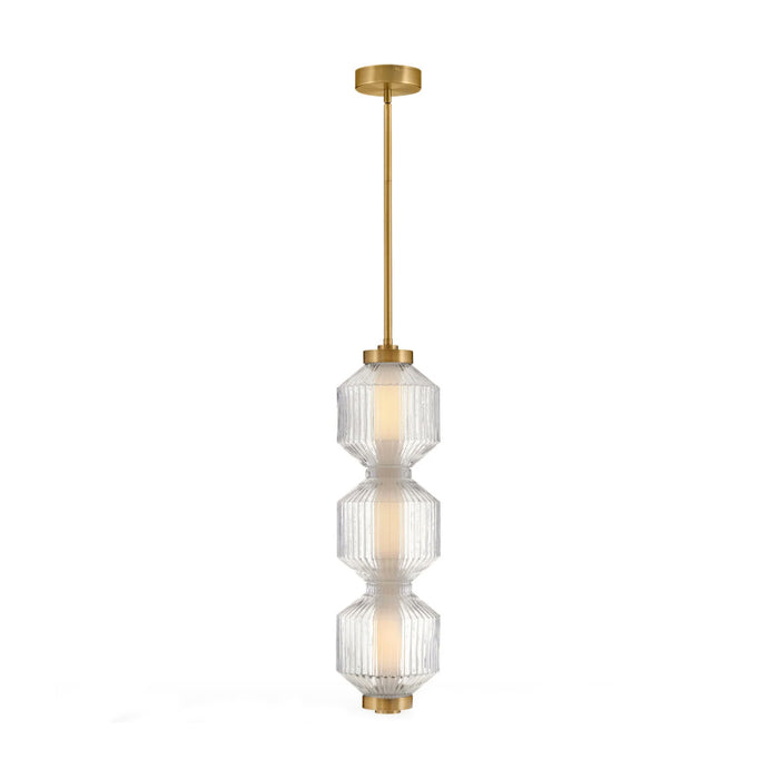Fredrick Ramond FR41467 Reign 8" LED Convertible Pendant - Lacquered Brass