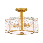 Fredrick Ramond FR41601 Florian 4-lt 14" LED Semi-Flush Mount - Distressed Brass