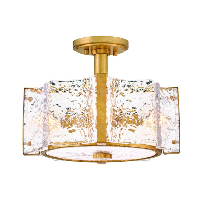 Fredrick Ramond FR41601 Florian 4-lt 14" LED Semi-Flush Mount - Distressed Brass