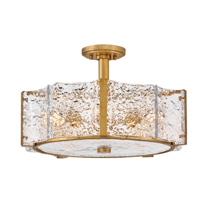 Fredrick Ramond FR41603 Florian 5-lt 20" LED Semi-Flush Mount - Distressed Brass