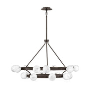 Fredrick Ramond FR41905 Selene 18-lt 48" LED Multi Tier Chandelier - Black Oxide