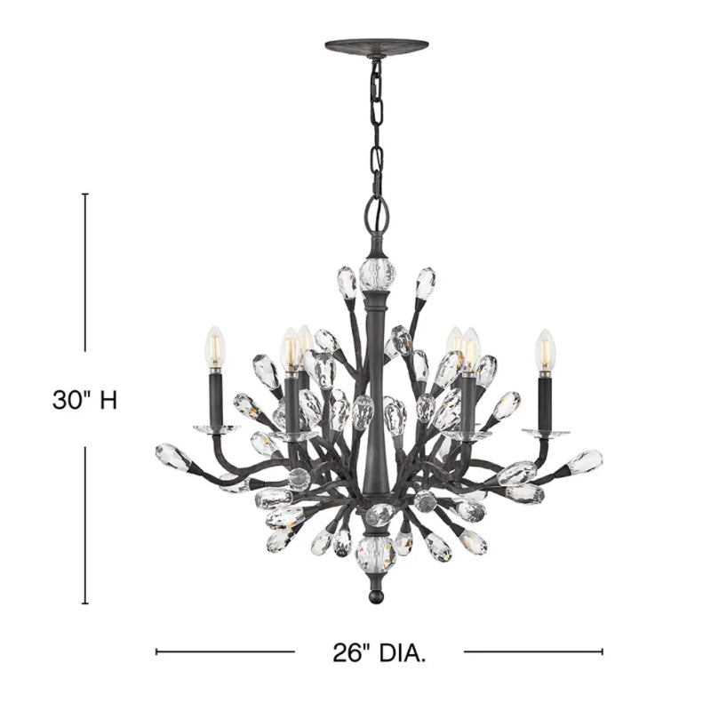 Fredrick Ramond FR46806 Eve 6-lt 26" LED Chandelier