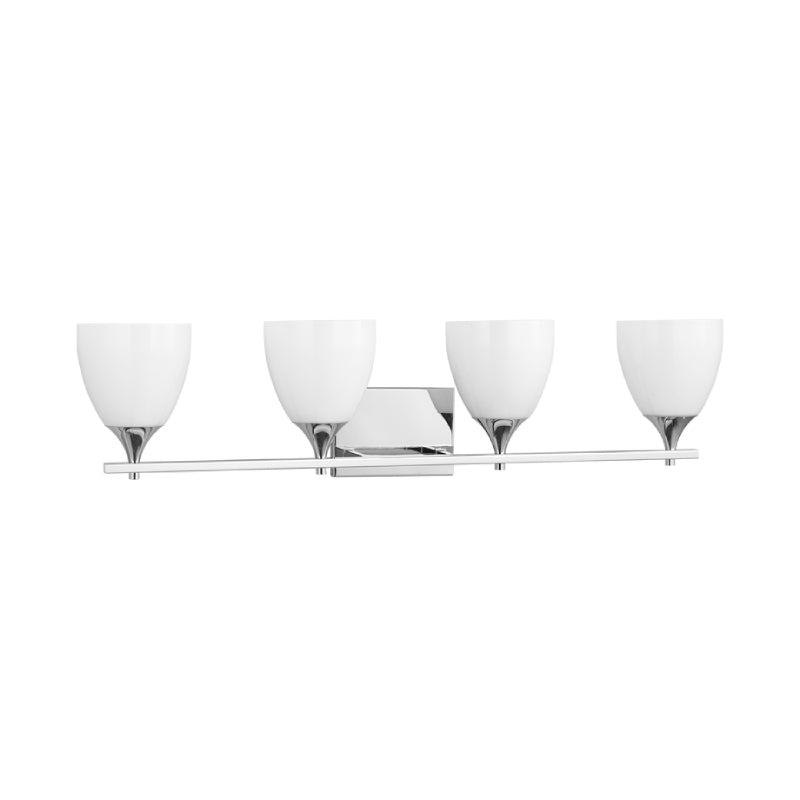 Visual Comfort DJV1024 Toffino 4-lt 36" Vanity Light - Chrome Milk Glass
