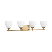 Visual Comfort DJV1024 Toffino 4-lt 36" Vanity Light - Satin Brass Milk  Glass