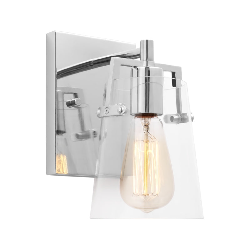 Visual Comfort DJV1031 Crofton 1-lt 9" Tall Small Wall Sconce - Chrome Clear Glass
