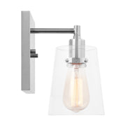 Visual Comfort DJV1031 Crofton 1-lt 9" Tall Small Wall Sconce - Chrome Clear Glass