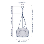 Bover Fora S 2-lt 20" LED Outdoor Pendant