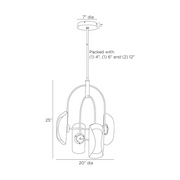 Arteriors GADSC01 Roll 4-lt 20" LED Chandelier