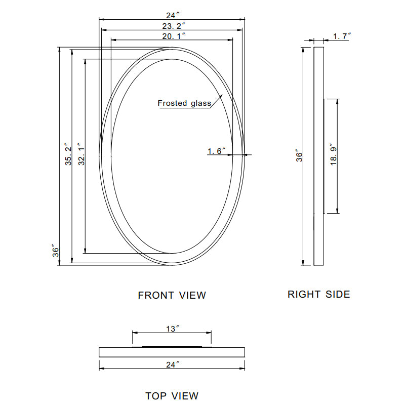 Paris Mirror Galaxy Oval 24" x 36" LED Lighted Mirror, 3CCT Selectable