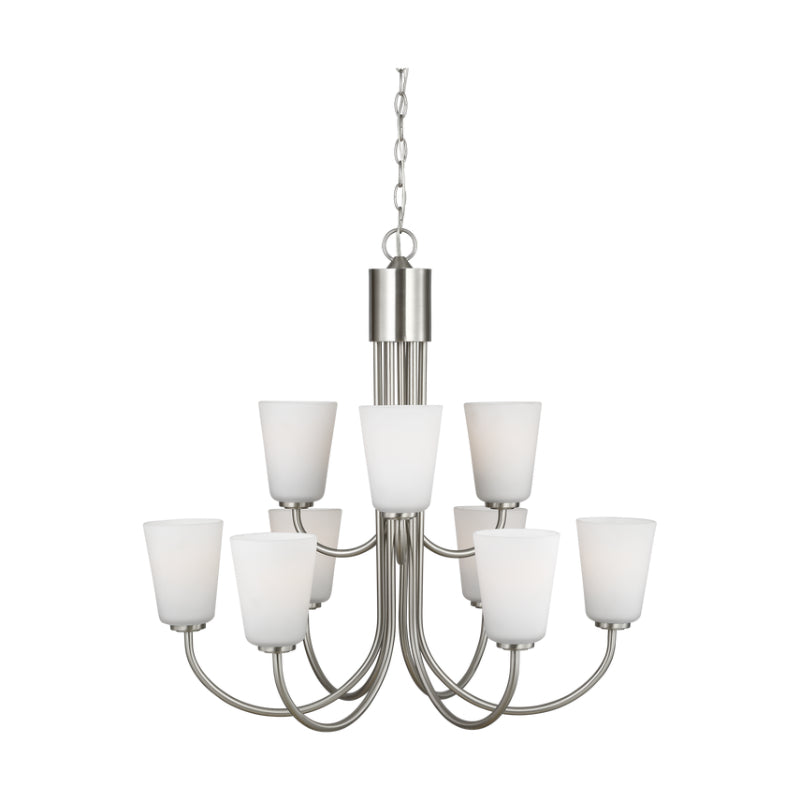 Generation GLC1139 Miles 9-lt 29" Chandelier - Brushed Nickel