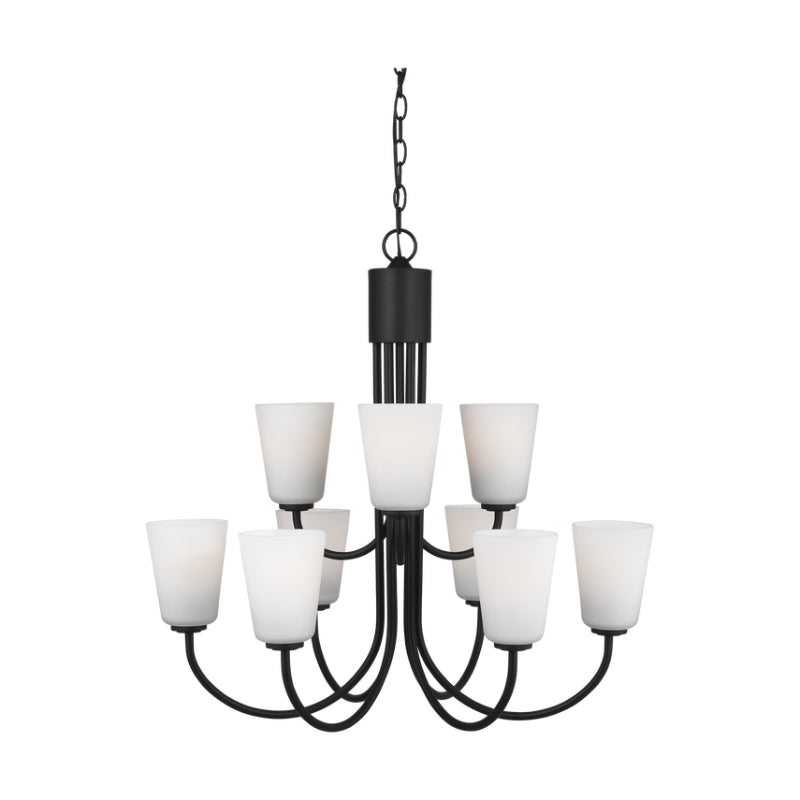 Generation GLC1139 Miles 9-lt 29" Chandelier - Midnight Black