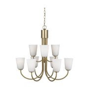 Generation GLC1139 Miles 9-lt 29" Chandelier - Satin Brass