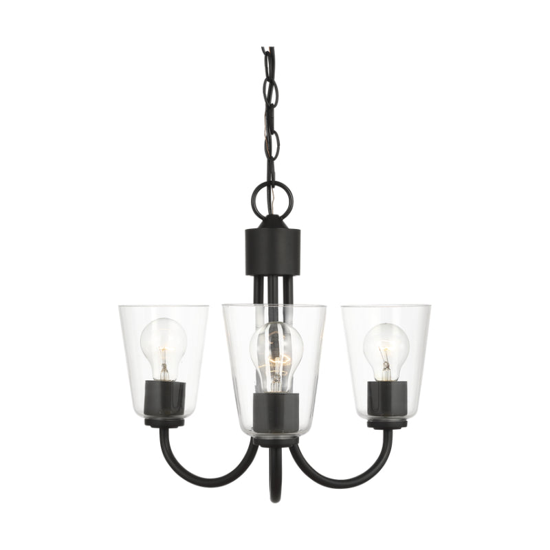 Generation GLC1153 Miles 3-lt 18" Chandelier - Midnight Black