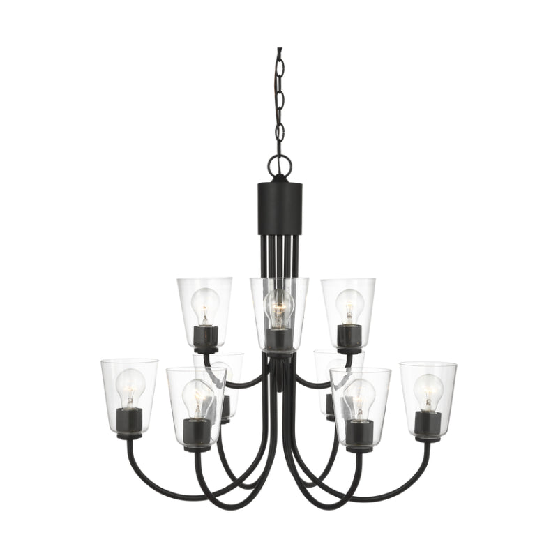 Generation GLC1169 Miles 9-lt 29" Chandelier - Midnight Black