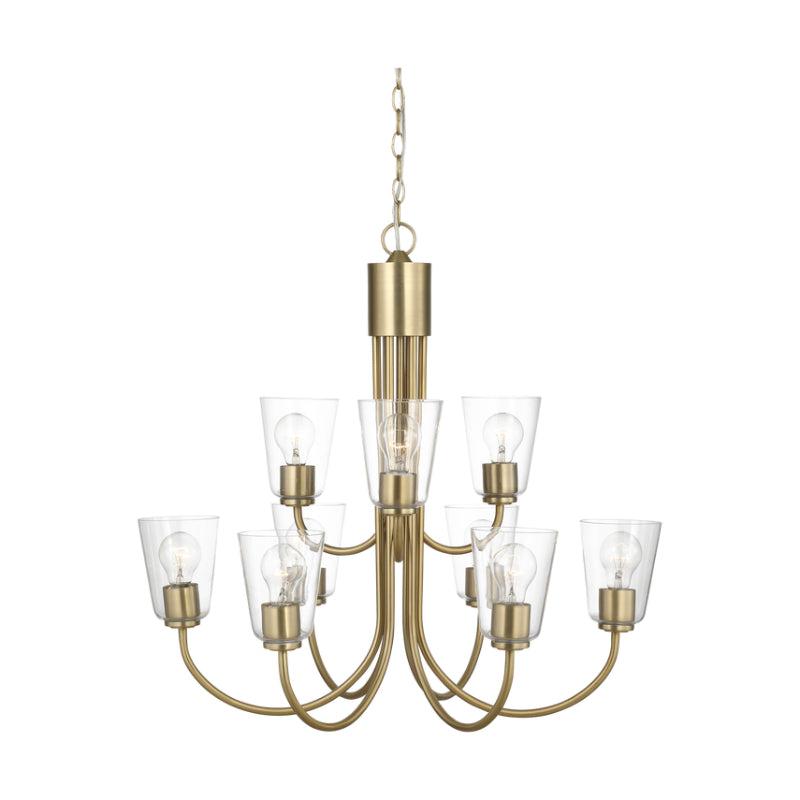 Generation GLC1169 Miles 9-lt 29" Chandelier - Satin Brass