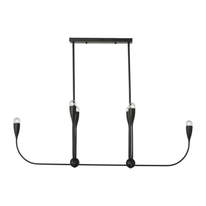 Generation GLC1226 Maya 6-lt 48" Linear Chandelier - Midnight Black