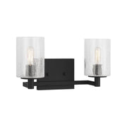 Sea Gull GLV1032 Parker 2-lt 14" Wall/Bath Sconce - Midnight Black