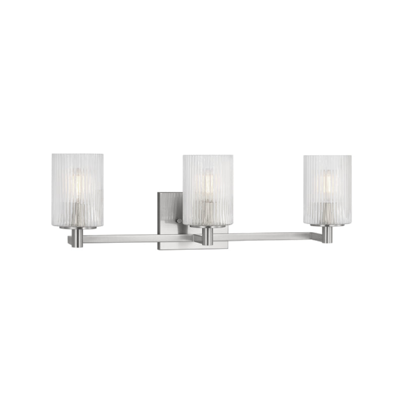 Sea Gull GLV1043 Lando 3-lt 25" Wall/Bath Sconce - Brushed Steel