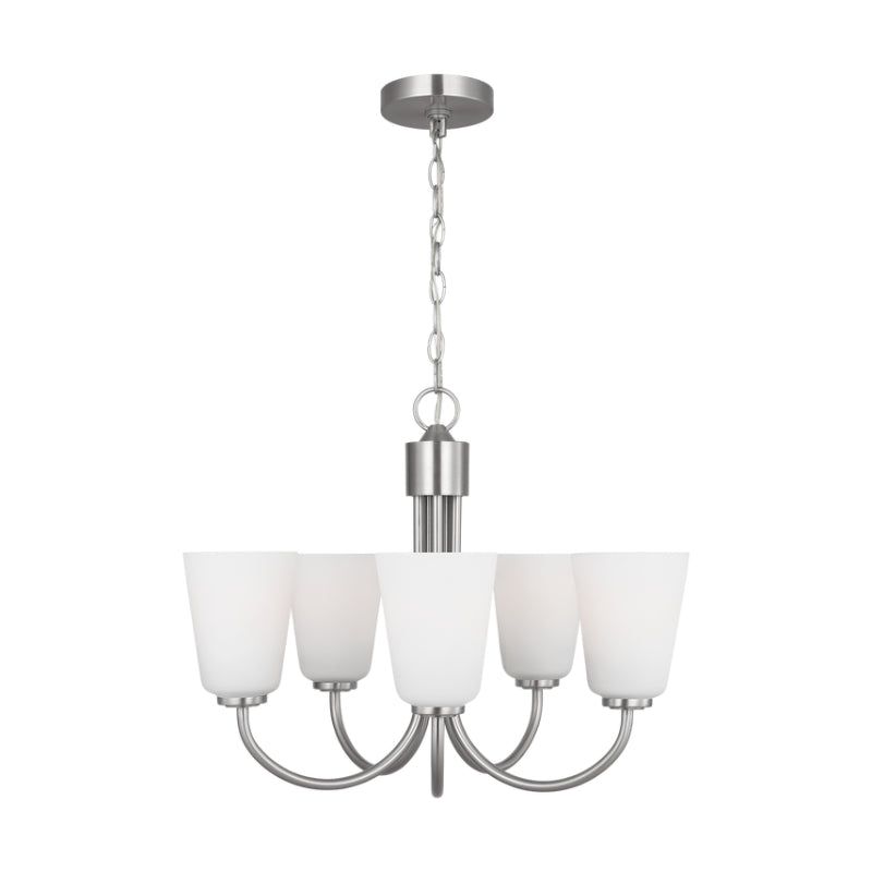 Generation GLC1115 Miles 5-lt 21" Chandelier - Brushed Nickel