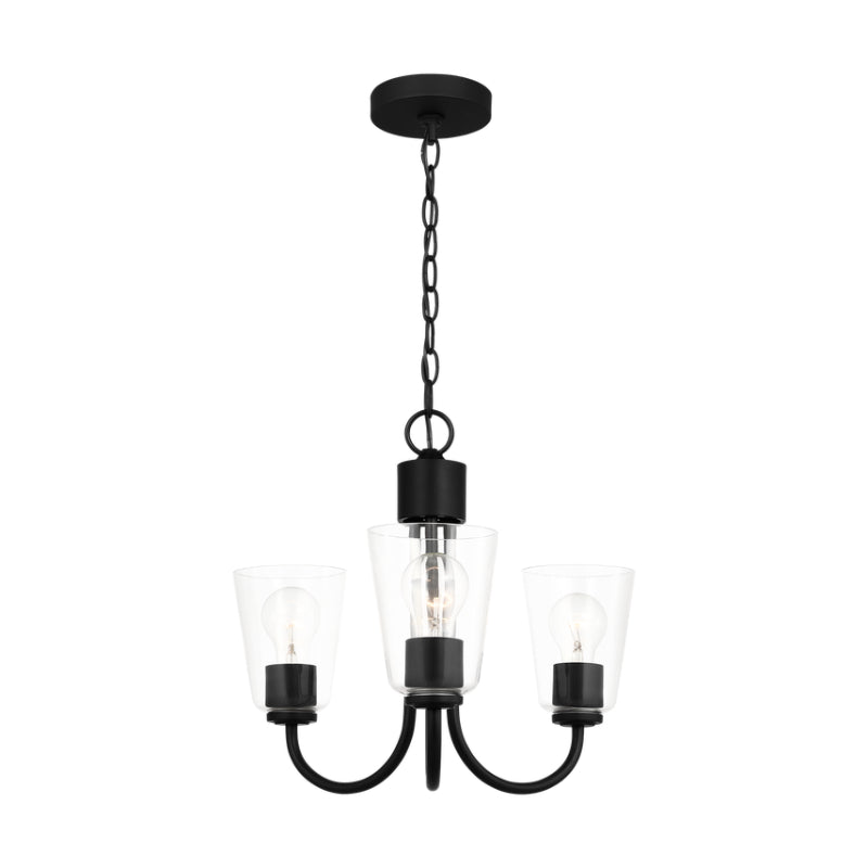 Generation GLC1153 Miles 3-lt 18" Chandelier - Midnight Black