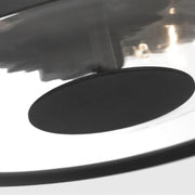 Generation GLO1132 Luning 2-lt 13" Outdoor Flush Mount - Texture Black/Clear Glass