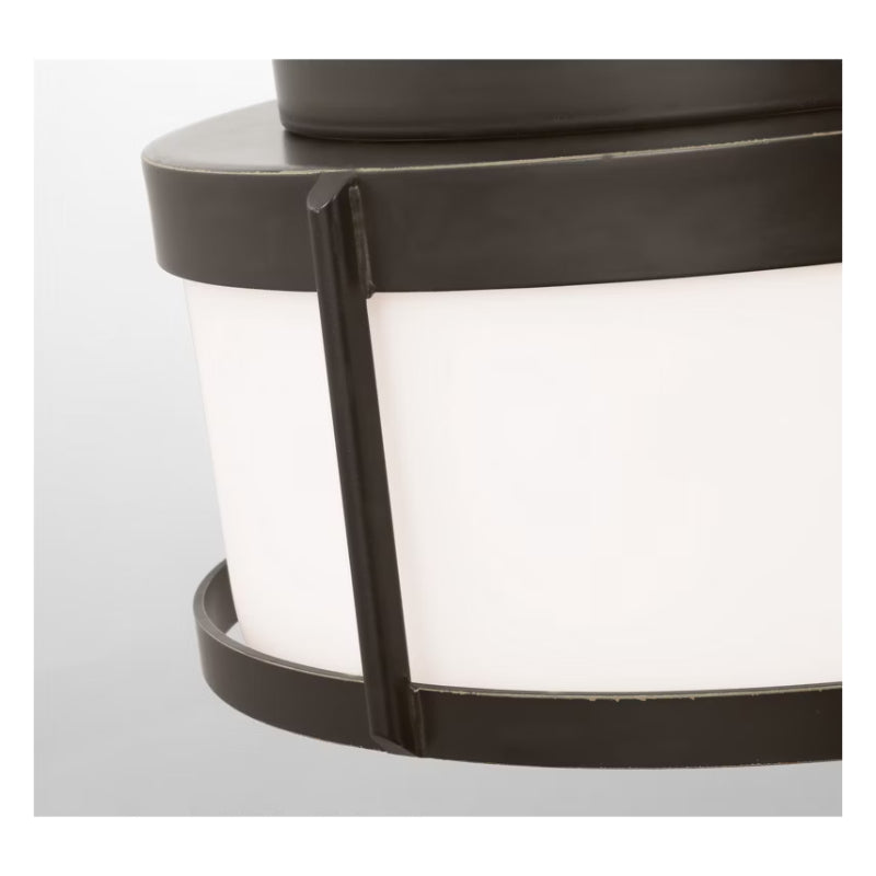 Generation GLO1132 Luning 2-lt 13" Outdoor Flush Mount - Antique Bronze/Opal Etched Glass