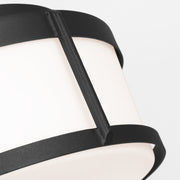 Generation GLO1132 Luning 2-lt 13" Outdoor Flush Mount - Texture Black/Opal Etched Glass