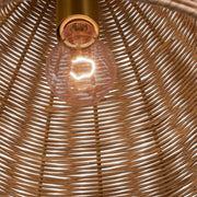 Visual Comfort GLP1071 Norman 1-lt 16" LED Large Pendant - Satin Brass with Blonde Rattan