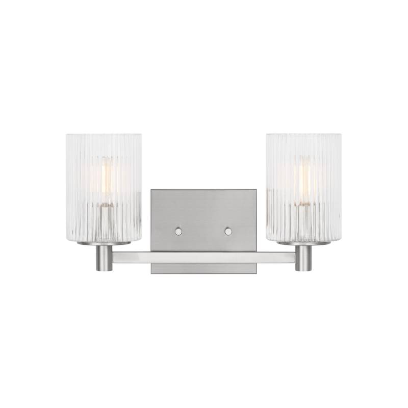 Sea Gull GLV1042EN Lando 2-lt 14" LED Wall/Bath Sconce - Brushed Steel
