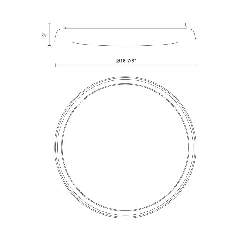 Kuzco FM43117 Hampton 1-lt 17" LED Flush Mount, 5CCT Selectable