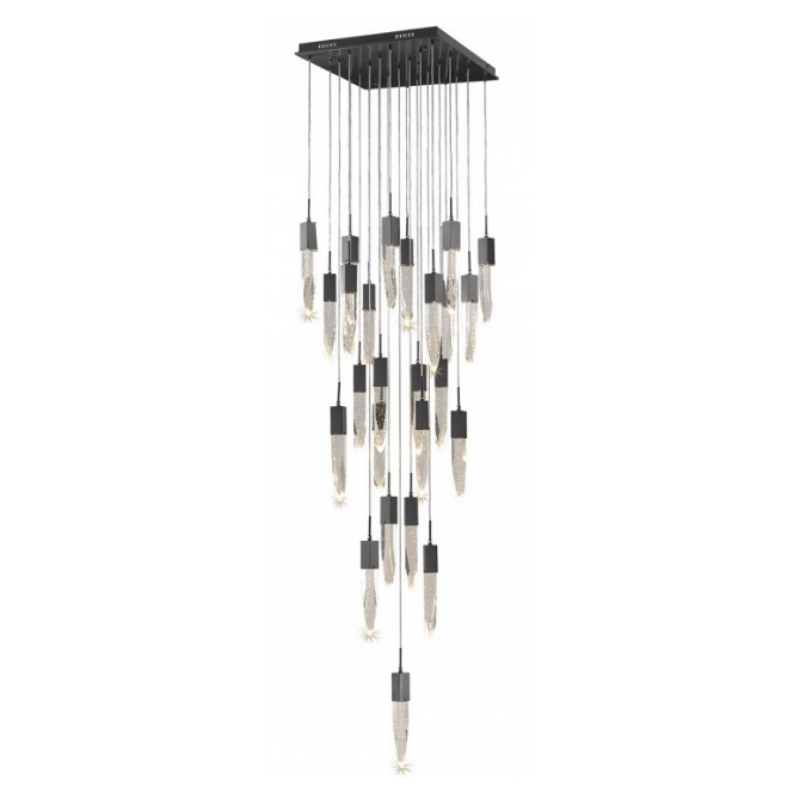 Avenue Lighting HF1904 Aspen 25-lt 28" LED Pendant - Dark Bronze/Bubbled
