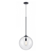 Avenue Lighting HF4201 Delilah 1-lt 14" Pendant - Black/Clear