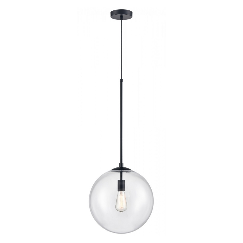Avenue Lighting HF4201 Delilah 1-lt 14" Pendant - Black/Clear