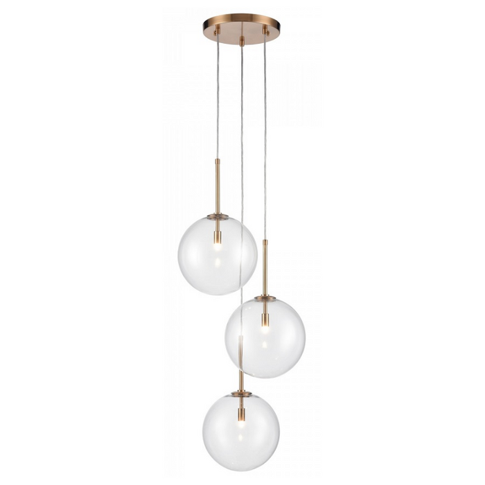 Avenue Lighting HF4233 Delilah 3-lt 17" LED Pendant - Aged Brass