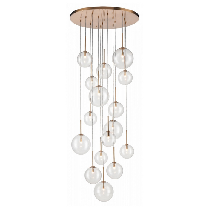Avenue Lighting HF4266 Delilah 16-lt 34" LED Pendant - Aged Brass