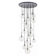 Avenue Lighting HF4266 Delilah 16-lt 34" LED Pendant - Black/Clear