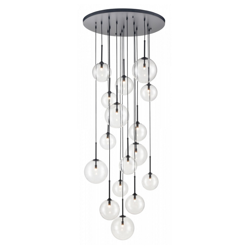 Avenue Lighting HF4266 Delilah 16-lt 34" LED Pendant - Black/Clear