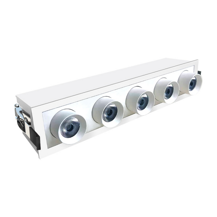 Lotus JXL-TXH05-G16W 10" 5-Light LED Rotatable Linear Recessed Downlight - White