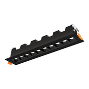 Lotus JXL-TXH10-T18W 12" 10-Light LED Linear Recessed Downlight, 5CCT Selectable - Black