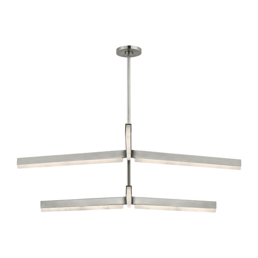 Visual Comfort KWCH704 Linea 4-lt 56" 2-Tier LED Chandelier - Antique Nickel