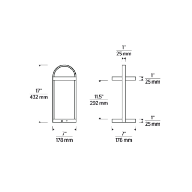Visual Comfort KWTB610 Cerne 17" Tall LED Rechargeable Table Lamp