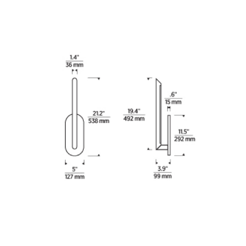 Visual Comfort KWWS493 Fielle 21" Tall LED Wall Sconce