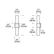 Visual Comfort KWWS498 Volver 19" Tall LED Double Wall Sconce