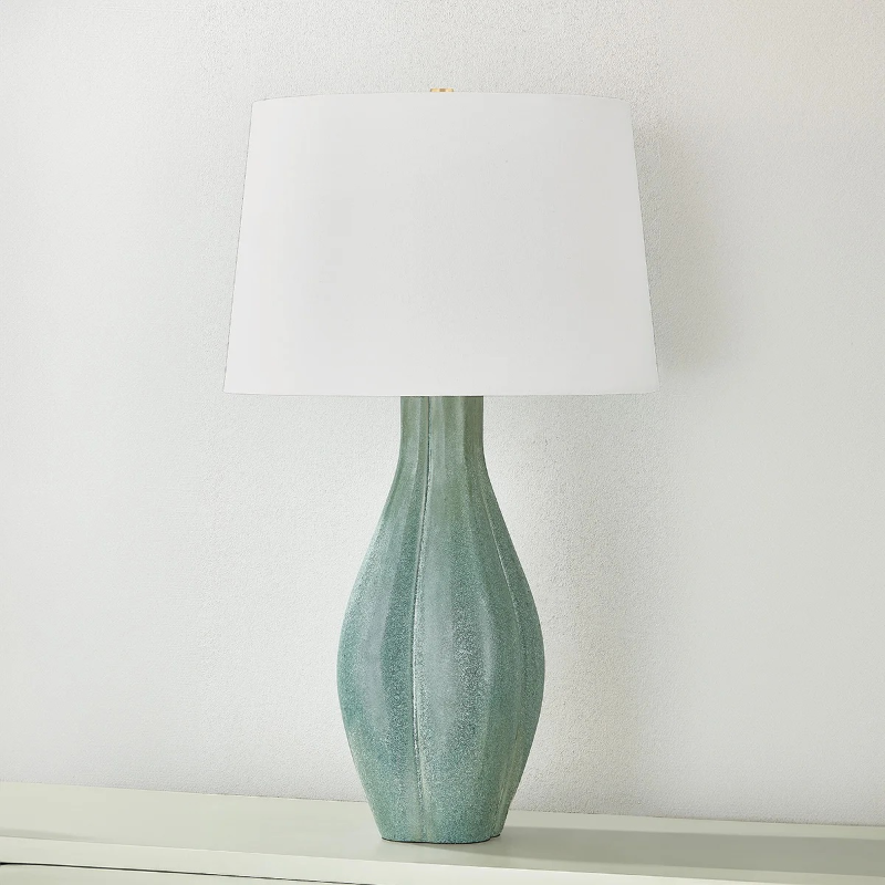 Hudson Valley L7231 Galloway 1-lt 31" Tall Table Lamp - Aged Brass/Ceramic Moss Ivory