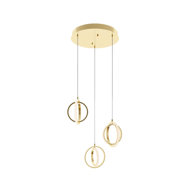 AFX LCKP09L30D1 LCKP Series Lock 6-lt 24" LED Multi Round Pendant-Satin Brass