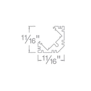 WAC LED-T-CH2 InvisiLED 5-ft Aluminum Surface Mounted 45° Angled Channel