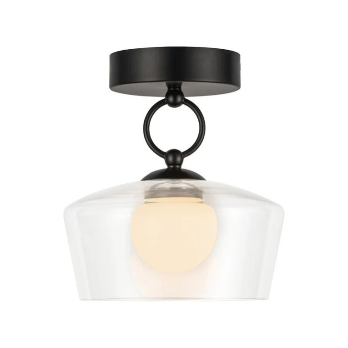 Alora Mood SF443308-UNV Leota 1-lt 8" LED Semi-Flush Mount - Matte Black
