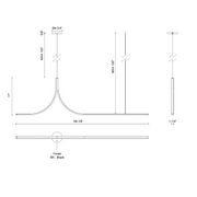 Kuzco LP17905 Thread 1-lt 5-ft LED Linear Pendant with Remote Driver
